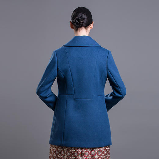 佐尔美新品女装中长款修身单排扣羊毛大衣毛呢外套E54ZD32 商品图1