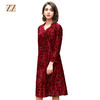 佐尔美春秋季新款潮流时尚蕾丝绣花网纱改良旗袍连衣裙E83LL33 商品缩略图0