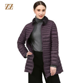佐尔美新品冬季女装纯色百搭修身显瘦毛领羽绒服外套E74YO16