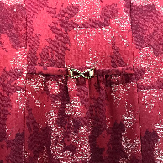 佐尔美秋季新款喜庆妈妈装七分袖气质红裙E93LL15 商品图3