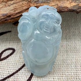 派瑞翡翠 翡翠站佛 糯冰种 无色