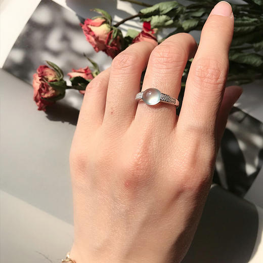 白冰翡翠白金戒指（可定制） 商品图2