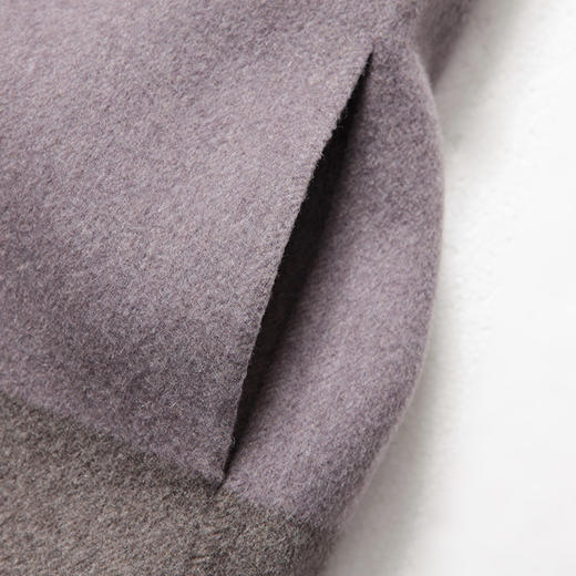 佐尔美冬季新品女士中长款拼色羊毛双面呢外套E74SM27 商品图2