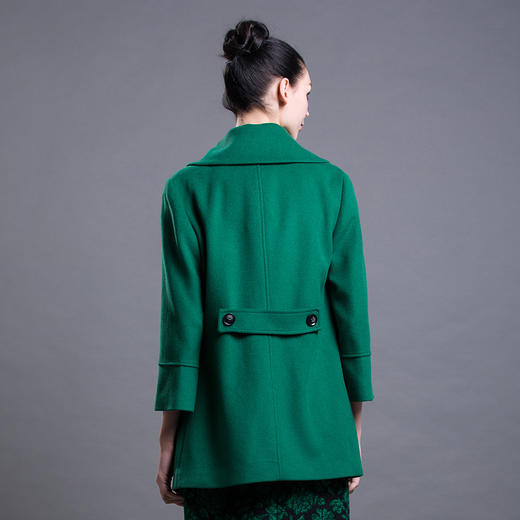 佐尔美冬季新款长款纯色修身显瘦单排扣羊毛大衣女外套E54ZZ23 商品图1