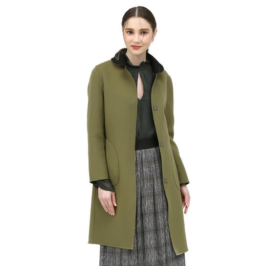 佐尔美冬季新品女士羊毛双面呢中长款大衣两面可穿E74SM18 商品图1