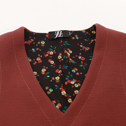 佐尔美秋季女装纯色百搭无袖修身显瘦连衣裙中裙E73LL36 商品图1