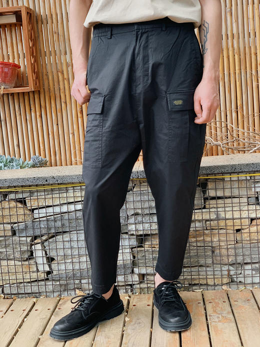 DEC 96933861 纯色小脚工装休闲裤 商品图0