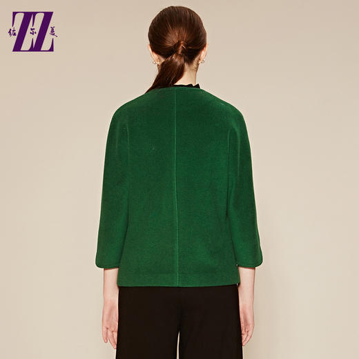 佐尔美秋冬季加厚纯色茧型短款女羊毛呢外套中褛圆领专柜E64ZD39 商品图1