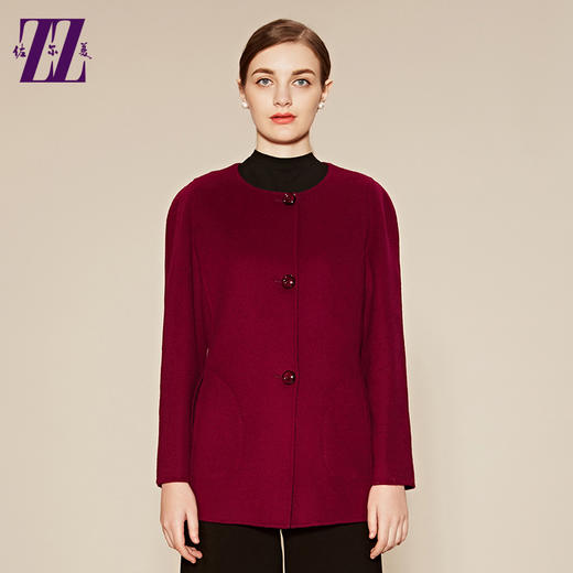 佐尔美冬季女装双面大衣单排扣修身圆领毛呢外套E64SM20 商品图0