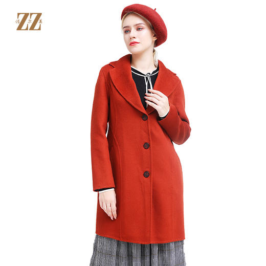 佐尔美冬季新款气质潮流宽松复古羊毛双面呢大衣E84SM03 商品图0