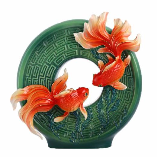 【6F】法蓝瓷金裕有余 金鱼瓷瓶 商品图0