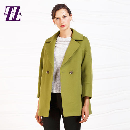 佐尔美冬季女装羊毛大衣毛呢外套短款妮子冬薄呢E54ZZ40 商品图0