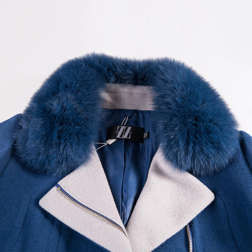 佐尔美冬款新品羊毛大衣女中长款毛领毛呢外套E44ZH68 商品图2