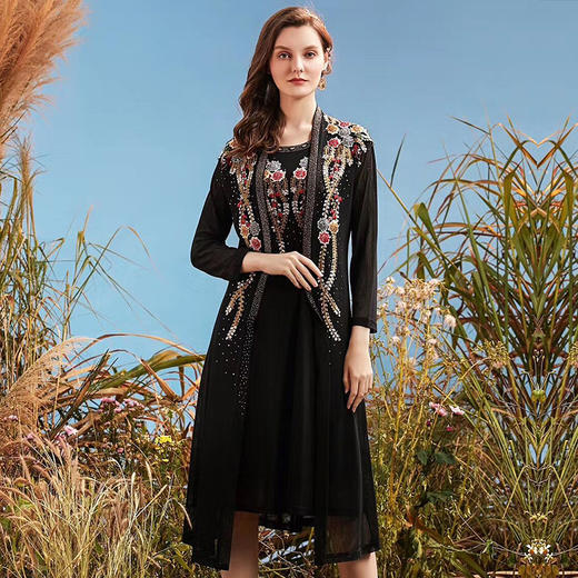 MY-PM202017中国风复古大码透视长袖披风外套薄款防晒衣 商品图3