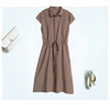 XFFS-1918新款棉麻显瘦纯色中长款大码宽松收腰裙子 商品缩略图3