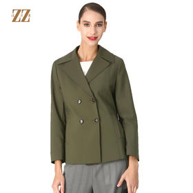 佐尔美新品秋季女装纯色百搭修身显瘦中老年风衣外套E73FD04
