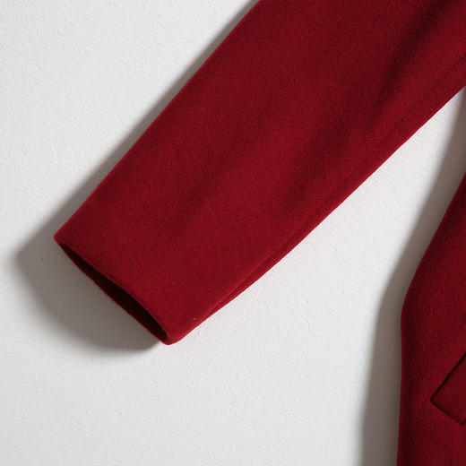 佐尔美新品秋冬新品纯色单排扣印花领中长款毛呢外套E64ZZ28 商品图3