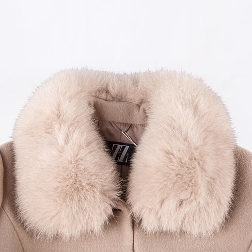 佐尔美毛领羊毛大衣女中长款修身大码羊毛呢外套E44ZH41 商品图2