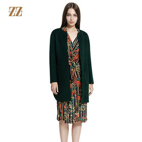 佐尔美冬季女装纯色修身显瘦羊毛双面呢子大衣外套E64SM26