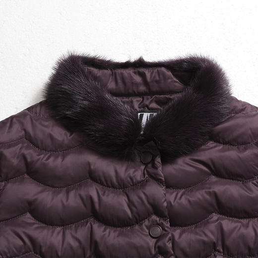 佐尔美新品冬季新品纯色毛领灰鸭绒中长款羽绒服E74YO15 商品图1