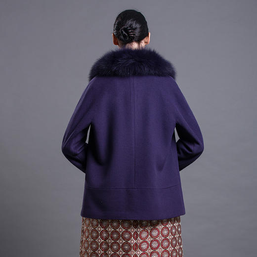 佐尔美冬季新款修身羊毛大衣单排扣毛领纯色外套女E54ZH16 商品图1