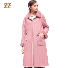 佐尔美新品女士中老年气质加厚宽松羊剪绒大衣毛呢外套E84YJ34
