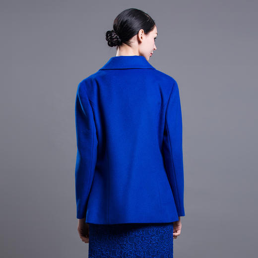 佐尔美冬装纯色修身大码女装单排扣羊毛大衣女毛呢外套冬E54ZD22 商品图1