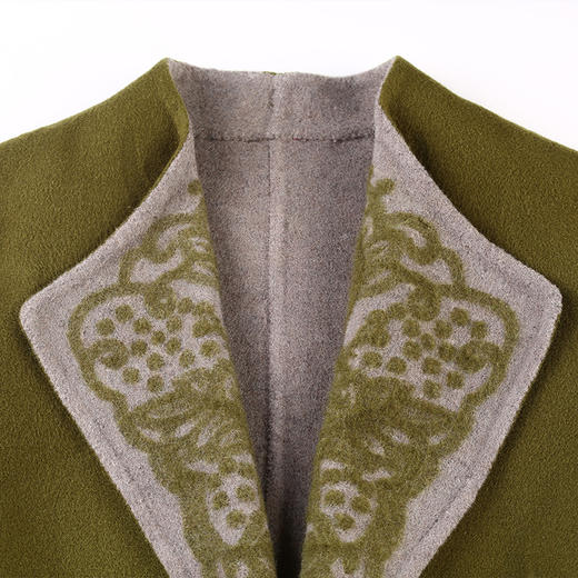 佐尔美女装毛呢外套长款双面呢子羊毛大衣拼接上衣外套女E64SM16 商品图2