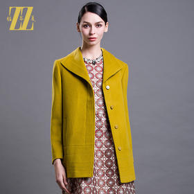 佐尔美毛呢春中长款韩版茧型单排扣呢子大衣宽松大码显瘦E54ZZ20