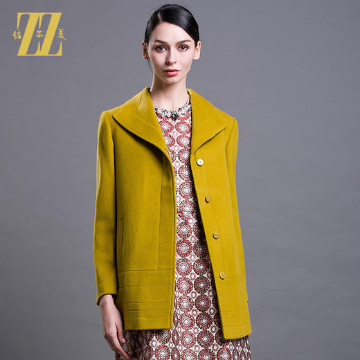 佐尔美毛呢春中长款韩版茧型单排扣呢子大衣宽松大码显瘦E54ZZ20 商品图0