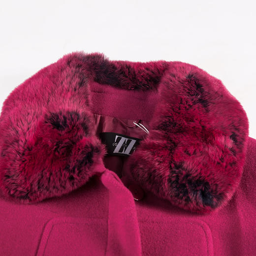 佐尔美冬季中短款羊毛大衣毛领呢子女装外套晚秋E44ZT38 商品图2