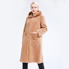 佐尔美冬季新款气质简约潮流纯色连帽羊剪绒大衣E84YJ32 商品缩略图1