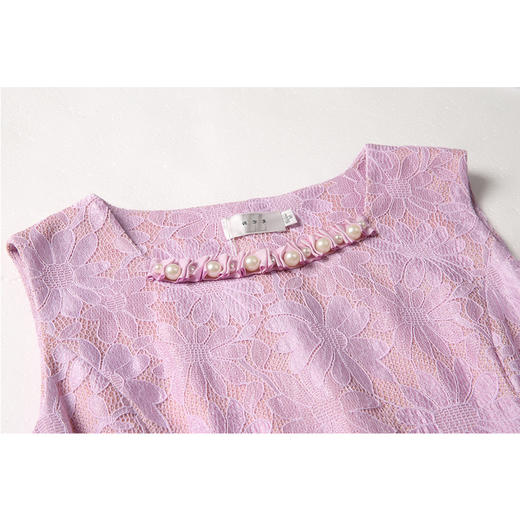 佐尔美新品年中女装纯色暗花休闲修身显瘦无袖连衣裙中裙E61LL13 商品图1