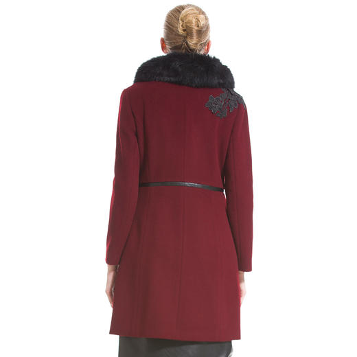 佐尔美新品冬羊毛大衣女新款毛领大码毛呢外套中长款E44ZH39 商品图1