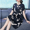 XFFS-8163夏新款宽松大码妈妈桑蚕丝连衣裙 商品缩略图0