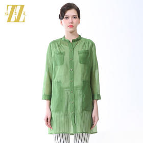 佐尔美新品春秋秋新款风衣女中长款气质薄款外套圆领中袖E61FZ34