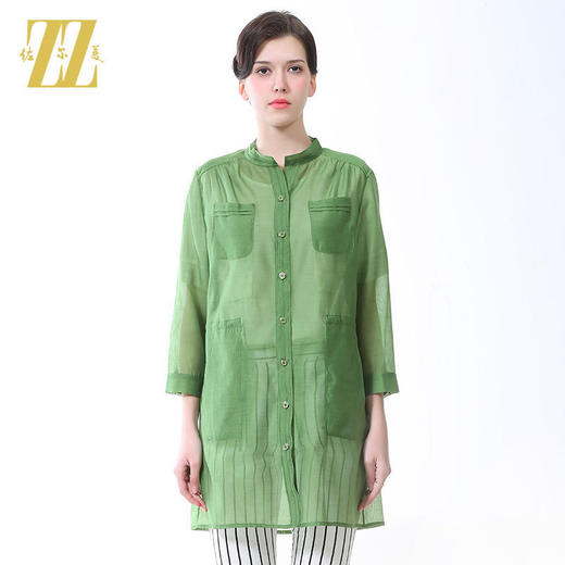 佐尔美新品春秋秋新款风衣女中长款气质薄款外套圆领中袖E61FZ34 商品图0