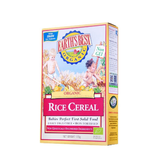 【一般贸易】美国EARTH'SBEST爱思贝有机大米粉一段红175g 商品图0