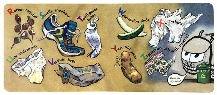 英文原版istinkboardbook垃圾车来了儿童启蒙纸板书养成不乱扔垃圾的