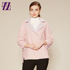 佐尔美新品冬季女装双面羊毛呢中老年大衣纯色外套E64SM33