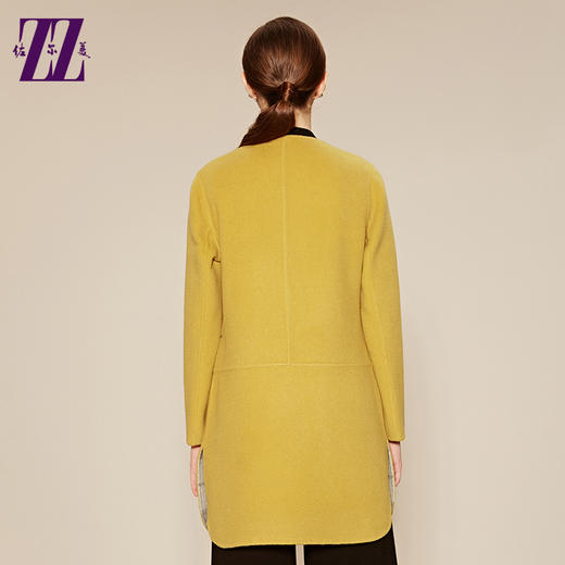 佐尔美新品冬季女装羊毛呢女士大衣纯色上衣外套英伦风E64SM23 商品图4