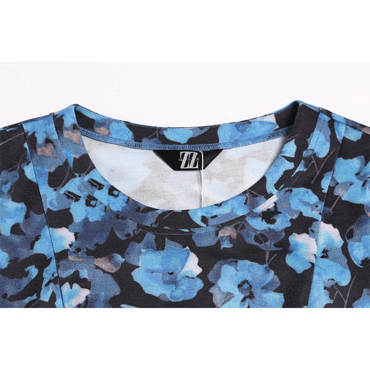 佐尔美春秋女装印花绣花修身显瘦度假风九分袖连衣裙E71LL11 商品图2