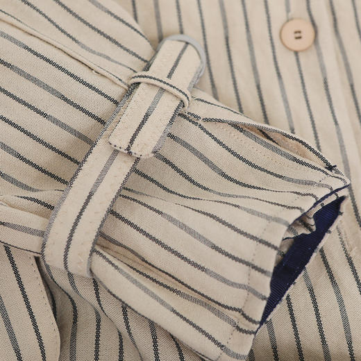 佐尔美秋季新款潮流条纹西装领长袖收腰长风衣E93FC14 商品图3