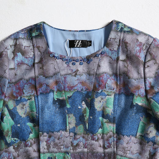 佐尔美秋季新品收腰显瘦印花连衣裙两色可选E64LL35 商品图2