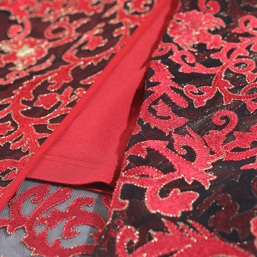 佐尔美春秋季新款复古气质喜庆妈妈装优雅女士连衣裙E91LL13 商品图3