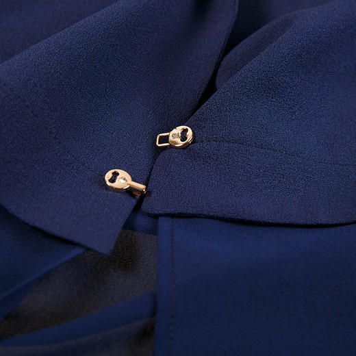 佐尔美春秋季女装时尚休闲中袖西装领中长款外套大码E61CC09 商品图2