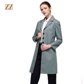 佐尔美春秋女装纯色修身显瘦中长OL风小西装外套风衣E71FZ18