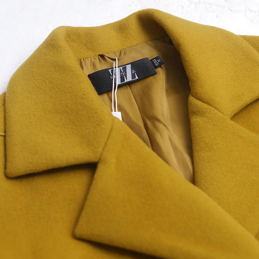 佐尔美秋冬女装气质纯色复古单排扣短款女毛呢外套E64ZD30 商品图1