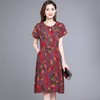 MQ-XFR2688夏季新款显瘦大码绵绸印花连衣裙YY 商品缩略图0
