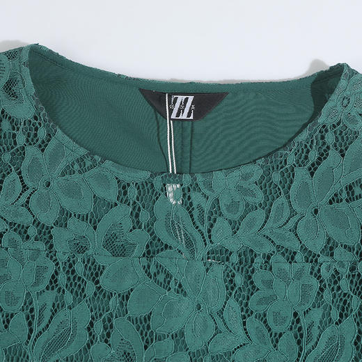 佐尔美春秋季新款纯色气质复古镂空流苏圆领连衣裙E91LL02 商品图1